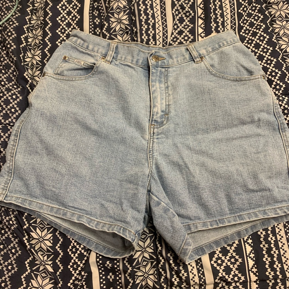Blue denim shorts